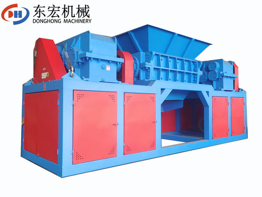 Δυνατός 110kW Carbon Steel Shredder Διπλός άξονας θετικός και αρνητικός περιστρεφόμενος θραυστήρας