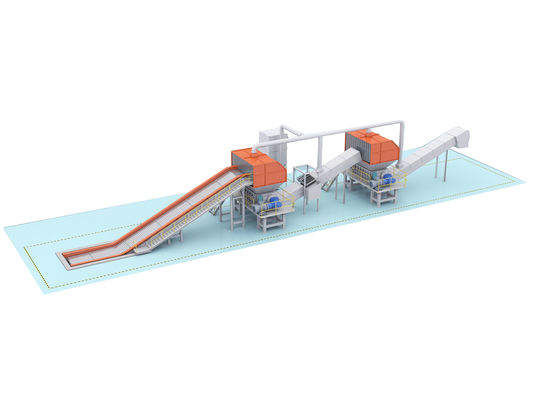 110kW ισχύς διπλού άξονα συντρίμμιο για 8000KG βάρος αλουμινίου προφίλ θρυμματισμού